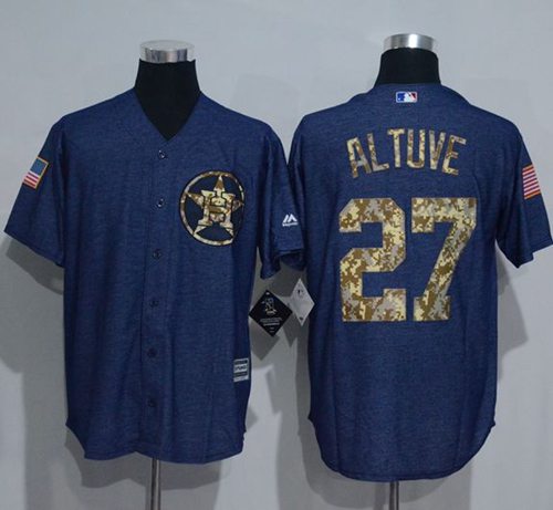 Astros #27 Jose Altuve Denim Blue Salute to Service Stitched MLB Jersey